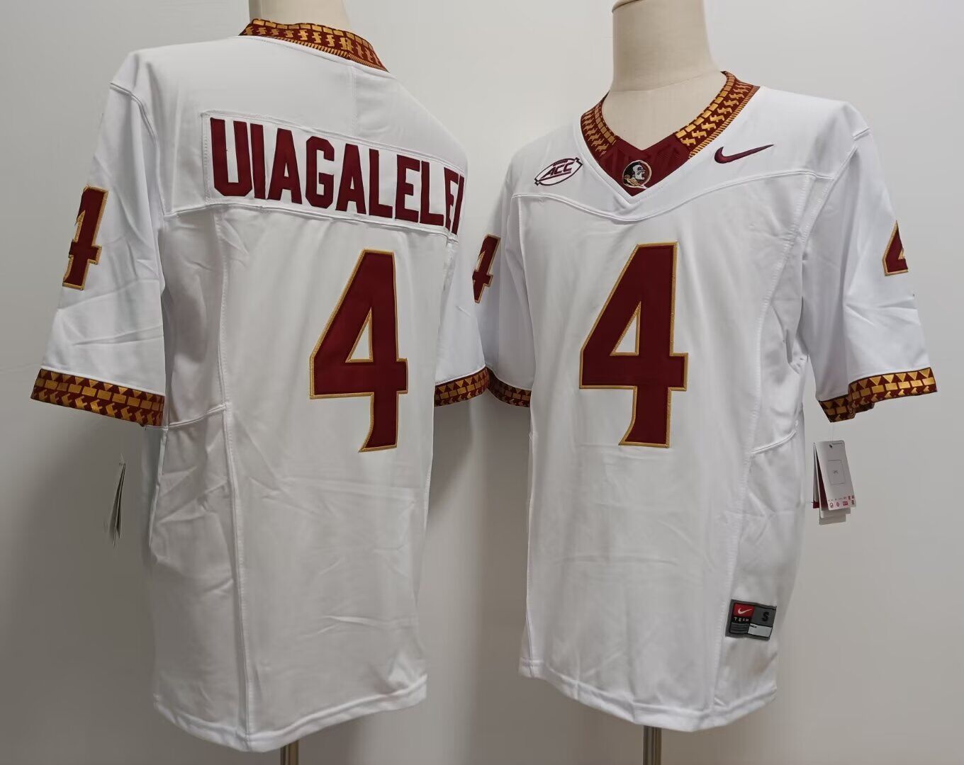 NCAA 2024 Men Florida State Seminoles #4 Uiagalelei white jerseys